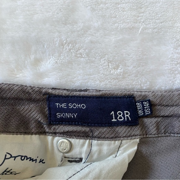 BODEN Grey Corduroy The Soho Skinny Pants Size 14 - Picture 7 of 8